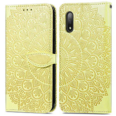 Funda de Cuero Cartera con Soporte Patron de Moda Carcasa S04D para Sony Xperia Ace II SO-41B Amarillo