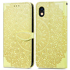 Funda de Cuero Cartera con Soporte Patron de Moda Carcasa S04D para Sony Xperia Ace III SO-53C Amarillo