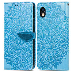 Funda de Cuero Cartera con Soporte Patron de Moda Carcasa S04D para Sony Xperia Ace III SO-53C Azul