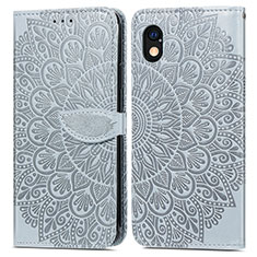 Funda de Cuero Cartera con Soporte Patron de Moda Carcasa S04D para Sony Xperia Ace III SO-53C Gris