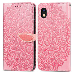 Funda de Cuero Cartera con Soporte Patron de Moda Carcasa S04D para Sony Xperia Ace III SO-53C Oro Rosa