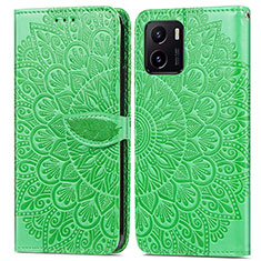 Funda de Cuero Cartera con Soporte Patron de Moda Carcasa S04D para Vivo Y10 t1 Verde