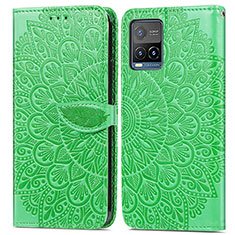 Funda de Cuero Cartera con Soporte Patron de Moda Carcasa S04D para Vivo Y21 Verde