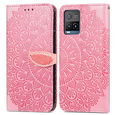 Funda de Cuero Cartera con Soporte Patron de Moda Carcasa S04D para Vivo Y33T Oro Rosa