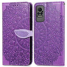 Funda de Cuero Cartera con Soporte Patron de Moda Carcasa S04D para Xiaomi Civi 1S 5G Morado