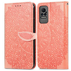 Funda de Cuero Cartera con Soporte Patron de Moda Carcasa S04D para Xiaomi Civi 1S 5G Naranja