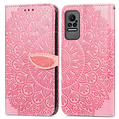 Funda de Cuero Cartera con Soporte Patron de Moda Carcasa S04D para Xiaomi Civi 1S 5G Oro Rosa