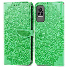 Funda de Cuero Cartera con Soporte Patron de Moda Carcasa S04D para Xiaomi Civi 1S 5G Verde