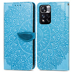 Funda de Cuero Cartera con Soporte Patron de Moda Carcasa S04D para Xiaomi Mi 11i 5G (2022) Azul