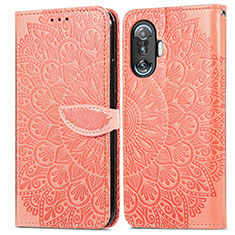 Funda de Cuero Cartera con Soporte Patron de Moda Carcasa S04D para Xiaomi Poco F3 GT 5G Naranja