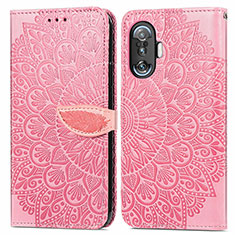 Funda de Cuero Cartera con Soporte Patron de Moda Carcasa S04D para Xiaomi Poco F3 GT 5G Oro Rosa