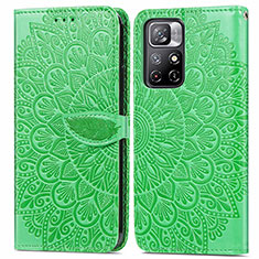 Funda de Cuero Cartera con Soporte Patron de Moda Carcasa S04D para Xiaomi Poco M4 Pro 5G Verde