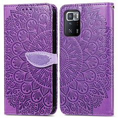 Funda de Cuero Cartera con Soporte Patron de Moda Carcasa S04D para Xiaomi Poco X3 GT 5G Morado