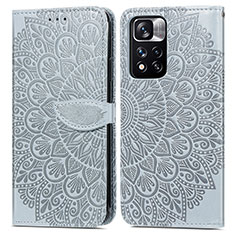 Funda de Cuero Cartera con Soporte Patron de Moda Carcasa S04D para Xiaomi Poco X4 NFC Gris