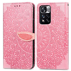 Funda de Cuero Cartera con Soporte Patron de Moda Carcasa S04D para Xiaomi Poco X4 NFC Oro Rosa