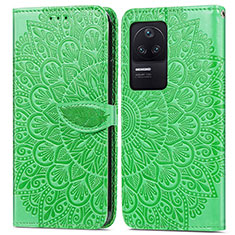 Funda de Cuero Cartera con Soporte Patron de Moda Carcasa S04D para Xiaomi Redmi K40S 5G Verde