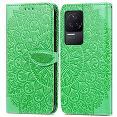 Funda de Cuero Cartera con Soporte Patron de Moda Carcasa S04D para Xiaomi Redmi K50 5G Verde