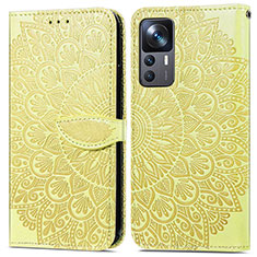 Funda de Cuero Cartera con Soporte Patron de Moda Carcasa S04D para Xiaomi Redmi K50 Ultra 5G Amarillo