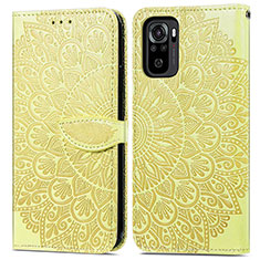 Funda de Cuero Cartera con Soporte Patron de Moda Carcasa S04D para Xiaomi Redmi Note 10 4G Amarillo