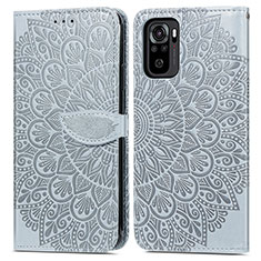 Funda de Cuero Cartera con Soporte Patron de Moda Carcasa S04D para Xiaomi Redmi Note 11 SE India 4G Gris