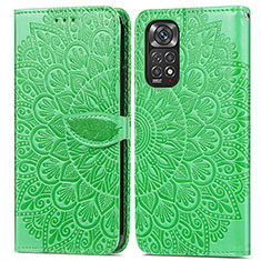 Funda de Cuero Cartera con Soporte Patron de Moda Carcasa S04D para Xiaomi Redmi Note 11S 4G Verde