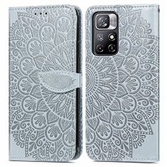 Funda de Cuero Cartera con Soporte Patron de Moda Carcasa S04D para Xiaomi Redmi Note 11S 5G Gris