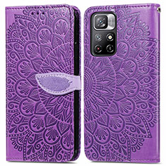 Funda de Cuero Cartera con Soporte Patron de Moda Carcasa S04D para Xiaomi Redmi Note 11S 5G Morado