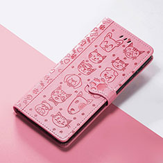 Funda de Cuero Cartera con Soporte Patron de Moda Carcasa S05D para Google Pixel 6a 5G Rosa