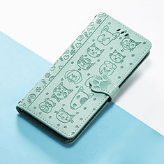 Funda de Cuero Cartera con Soporte Patron de Moda Carcasa S05D para Huawei Enjoy 50 Verde