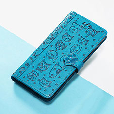 Funda de Cuero Cartera con Soporte Patron de Moda Carcasa S05D para Huawei Honor 50 Pro 5G Azul