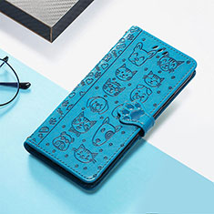 Funda de Cuero Cartera con Soporte Patron de Moda Carcasa S05D para Huawei Honor 80 Pro Flat 5G Azul