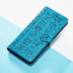 Funda de Cuero Cartera con Soporte Patron de Moda Carcasa S05D para Huawei P50 Azul