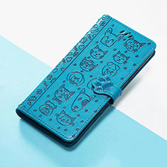 Funda de Cuero Cartera con Soporte Patron de Moda Carcasa S05D para Motorola Moto Edge (2023) 5G Azul