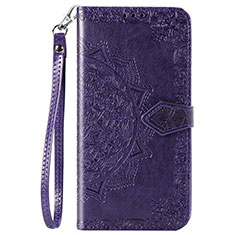 Funda de Cuero Cartera con Soporte Patron de Moda Carcasa S05D para Samsung Galaxy A11 Morado