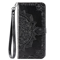 Funda de Cuero Cartera con Soporte Patron de Moda Carcasa S05D para Samsung Galaxy A11 Negro