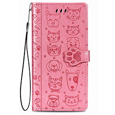 Funda de Cuero Cartera con Soporte Patron de Moda Carcasa S05D para Samsung Galaxy S21 5G Oro Rosa