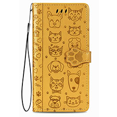 Funda de Cuero Cartera con Soporte Patron de Moda Carcasa S05D para Samsung Galaxy S21 Plus 5G Amarillo