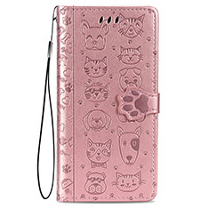 Funda de Cuero Cartera con Soporte Patron de Moda Carcasa S05D para Samsung Galaxy S22 Plus 5G Rosa