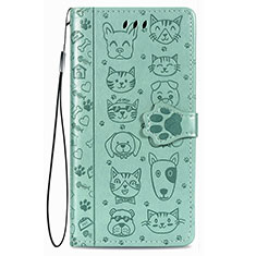 Funda de Cuero Cartera con Soporte Patron de Moda Carcasa S05D para Samsung Galaxy S22 Plus 5G Verde