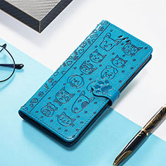 Funda de Cuero Cartera con Soporte Patron de Moda Carcasa S05D para Xiaomi Poco C55 Azul