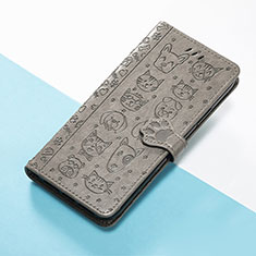 Funda de Cuero Cartera con Soporte Patron de Moda Carcasa S05D para Xiaomi Poco F5 5G Gris