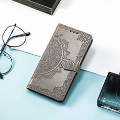 Funda de Cuero Cartera con Soporte Patron de Moda Carcasa S05D para Xiaomi Redmi 12C 4G Gris