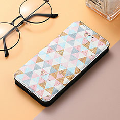 Funda de Cuero Cartera con Soporte Patron de Moda Carcasa S06D para Huawei Honor 80 Pro Flat 5G Blanco