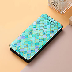 Funda de Cuero Cartera con Soporte Patron de Moda Carcasa S06D para Huawei Honor X7b Verde