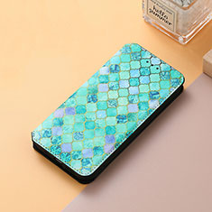 Funda de Cuero Cartera con Soporte Patron de Moda Carcasa S06D para Huawei Nova Y70 Plus Verde