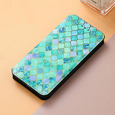 Funda de Cuero Cartera con Soporte Patron de Moda Carcasa S06D para Huawei P Smart Z (2019) Verde