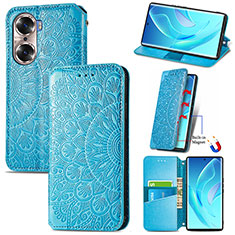 Funda de Cuero Cartera con Soporte Patron de Moda Carcasa S07D para Huawei Honor 60 Pro 5G Azul