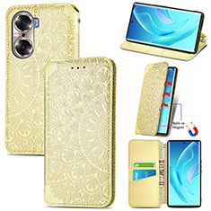 Funda de Cuero Cartera con Soporte Patron de Moda Carcasa S07D para Huawei Honor 60 Pro 5G Oro