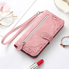 Funda de Cuero Cartera con Soporte Patron de Moda Carcasa S07D para Samsung Galaxy S21 5G Oro Rosa