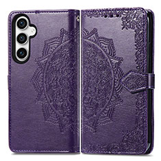 Funda de Cuero Cartera con Soporte Patron de Moda Carcasa S07D para Samsung Galaxy S21 FE 5G Morado